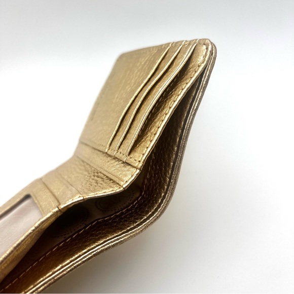 Michael Kors Metallic Gold Leather Wallet - Picture 6 of 10